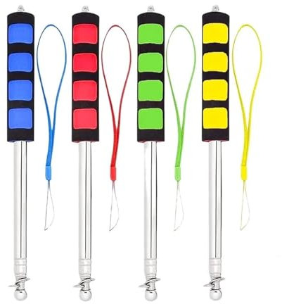 LZZYFPX Flag Pole Telescopic With Lanyard Teaching Pointer Stick Stainless Steel Flagpole Tour Guide Flagpole(Green 120cm)