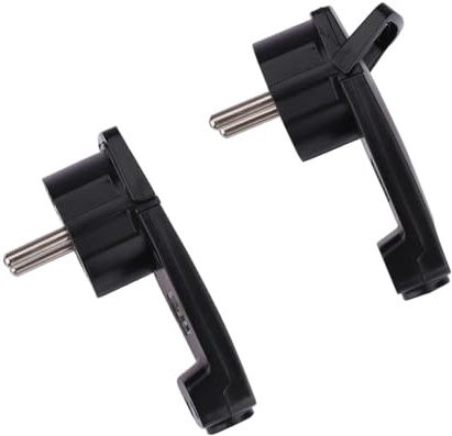 Asyduey 2 Stück Schwarzer Schuko-Winkelstecker Flach, Schuko-Flachstecker 250 V (16 A), Schuko-Stecker, Schukostecker Flach, EU-Stecker Ersatzteile Zubehör