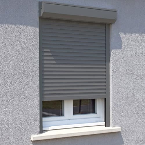 Protecta Volet Roulant Aluminium recoupable avec motorisation Filaire - Gris Anthracite - L x H