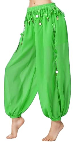 ZUYPSK Frauen Pailletten Bauchtanz Lange Hosen Indien Arabischen Bühne Leistung Münzen Harem Haremshose Glitzer Kostüm Party