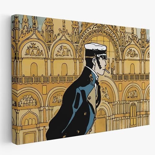 Artis Laboratory Poster Corto Maltese San Marco 70x100 - Stampa su Tela Riproduzione Artistica SENZA CORNICE, Quadri Moderni Soggiorno, Arredo Casa Ufficio, Eco-Friendly, Made in Italy