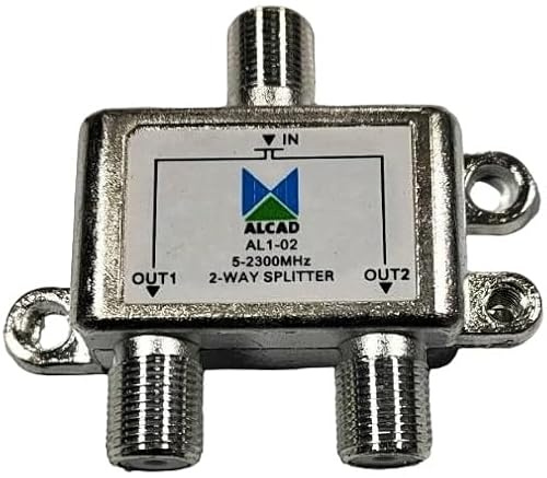 Splitter Coassiale TV SAT 2 Uscite Frequenza 5-2300MHz –Connettori Filettati – Divisore Coassiale per Segnale TV, DVB-T e SAT