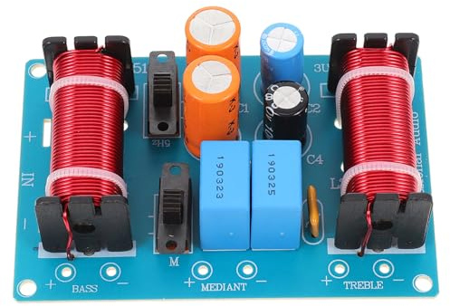 BESPORTBLE Divisore di Frequenza Regolabile per Altoparlanti a 3 Vie Filtro Crossover Audio per Casse Acustiche Auto Componente Acustico per Gestione Bassi Medi e Alti Accessorio