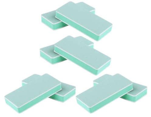 PAMINGONO Placa de Pulido Doble Cara 8 Piezas para Manicura y Pedicura, Herramientas de Esponja y Lijado para Cuidado Profesional de Uñas Verdes