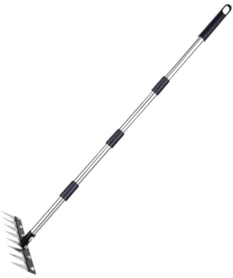 Fenteer Râteau à désherber, houe de jardin résistante à la rouille, outil de jardinage agricole pour la culture du jardin et de la cour, Style B