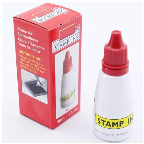 Vibsky Selbstfärbende Nachfülltinte auf Wasserbasis für Stempel und Stempelkissen, 25 cc, 5 Farben (Schwarz, Blau, Rot, Grün, Violett)
