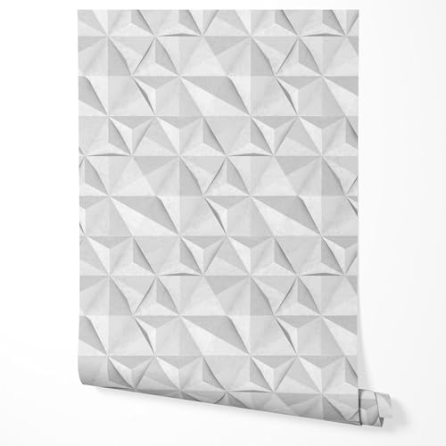 GP TONER Vliestapete 3D Geometrisch Grau Modern Wandtapete Wohnzimmer Schlafzimmer Flur Minimalistisch Betonoptik Struktur Effekt Elegantes Design UV-beständige Tapete 5m x 0,5m