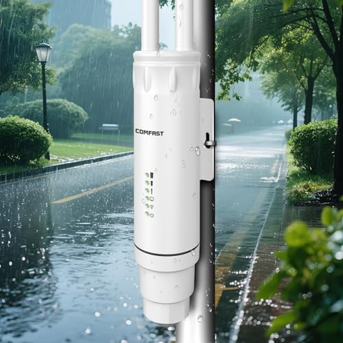 COMFAST AC1200 Outdoor WiFi Extender Wireless Access Point PoE | Dual Band 5G/2.4G, IP66 Weatherproof with Ethernet Port, MU-MIMO, AP/Router/Bridge Modes, Ideal for Garden Wi-Fi
