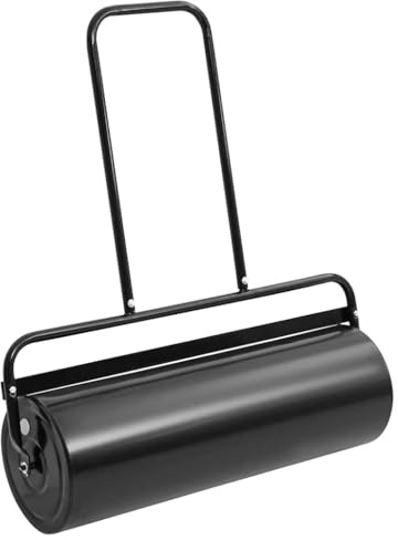 Solivagant Garten-Rasenwalze zum Schieben Schwarz 63 L Eisen und Stahl, Gartenpflege,Gartenwerkzeuge,Rasenwalzen, 14.9 kg-154467