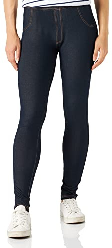 Nur Die Treggings in Jeans-Look Relax & Go Stretch mit Taschen Komfortbund Skinny Fit Damen, dunkeljeans, M