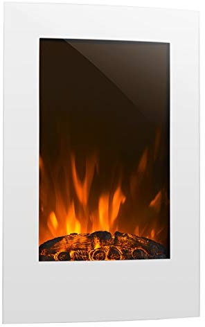 Klarstein Camino Elettrico da Incasso, Caminetto 2000 W, Con Spazio per Legna, Fuoco Finto LED, a Basso Consumo con Telecomando e Timer