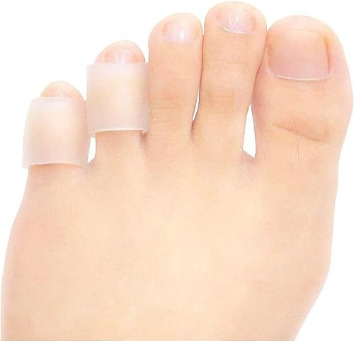 JKcare - Fundas transparentes para dedos de los pies, almohadillas de silicona para orejas de maíz, 12 unidades de protectores para dedos de los pies, ampollas y lesiones
