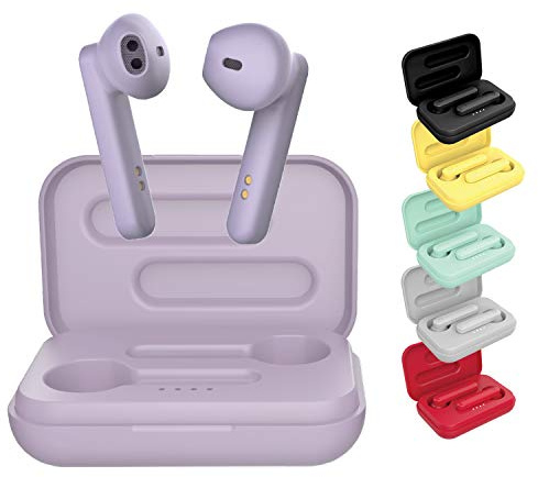 BE Pop Écouteurs Bluetooth 5.0 TWS - Écouteurs sans Fil Son Stereo 3D HD, Autonomie 25H, Etui de Chargement, Facile à Connecter, Micro Intégré, Légers et Confortables pour iPhone/Android (Violet)