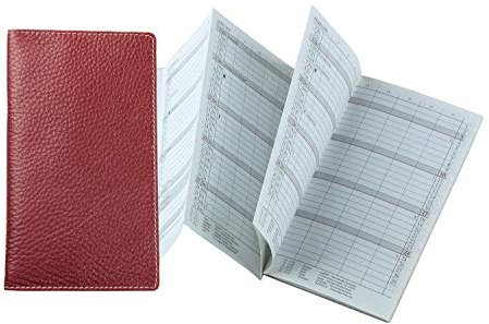 DELMON VARONE - Personalisierbarer Faltkalender 2026 DIN A6 Soft Grain Leder rot - Organizer Terminplaner (1 Monat 2 Seiten) in Lederhülle - Termin Kalender mit Monatsübersicht & Adressenheft