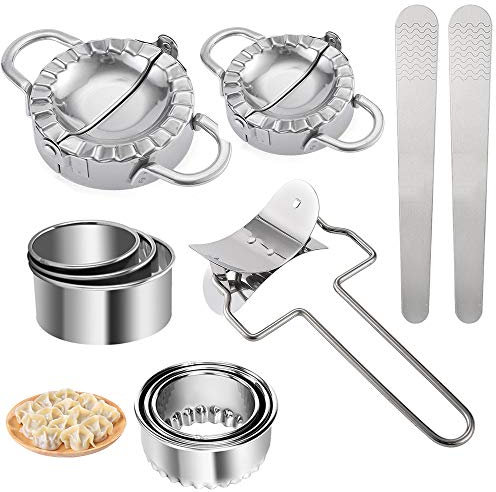 Stampo per Ravioli Dumpling, Set di 11 Ravioli Dumpling Maker in Acciaio, Dumpling Ravioli, Pierogi e Pasta Tagliapasta Forme, Attrezzo Accessorio per Ravioli Dumpling