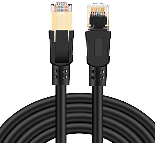 Eono Cable Ethernet Cat 8-15M Cable de Red Ethernet Network LAN 40 Gbps, 2000MHz SFTP con Conector RJ45 para PS5, Xbox, PC, TV, Router, Switch (15M)