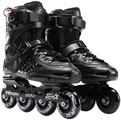 YYW Inline Skates,Men and Women Professional Roller Skates Fitness Inline Skate for Adults and Beginners (Black,40)