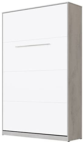 SMARTBett Schrankbett Standard 90x200 120x200 140x200 160x200 Bettschrank Wandbett Beton/Weiss 120 Vertikal