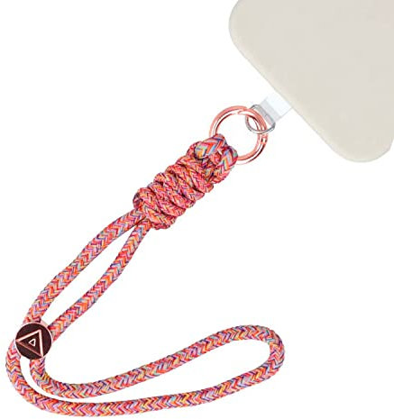 Bracelet + adaptateur pour téléphone portable [Accessoire de mode] Pendentifs à main pour téléphone portable et accessoires. [Bracelet cordon Premium de portable] (Design, rose)