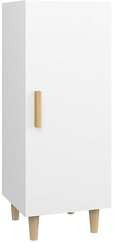 vidaXL Aparador Armario Auxiliar Alacena Mesa Consola Entrada Pasillo Vestíbulo Recibidor Mueble de Madera Contrachapada Blanco 34,5x34x90 cm