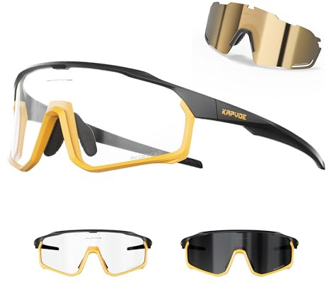 KAPVOE Polarisierte Fahrradbrille Herren Damen UV400 TR90
