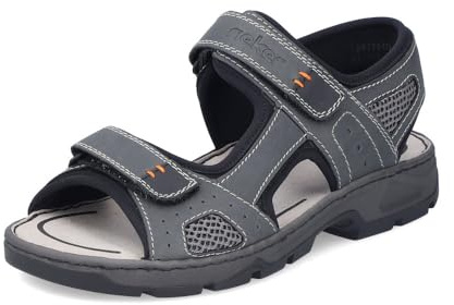 Rieker Sandales classiques pour homme 26156, Gris 47, 44 EU