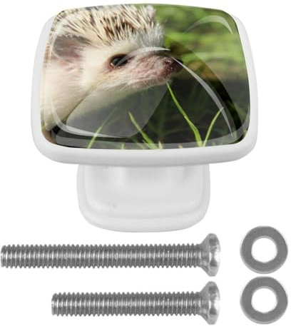 suojapuku Pomello quadrato per mobile, confezione da 4,animale bianco,Ferramenta per armadietti da cucina per maniglie per cassettiere e cassettiere