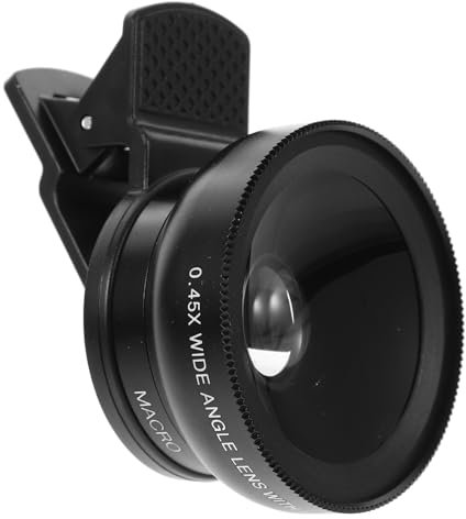 jojofuny Objectif de téléphone portable 37 mm 0,45 x grand angle et macro double usage à clipser pour smartphones, tablettes, protection UV, fixation pratique pour photographie