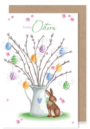 Ostern Karte Avan Nature Nachhaltig schöne Grußkarte Osterstrauß Hase 16x11cm
