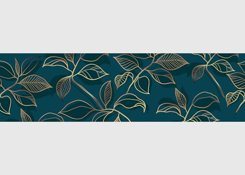 AG Design Selbstklebende Bordüre Blätter, AWB 8404 | Wasserfest Dekoration für Wände, Möbel, Tapeten, Wandverkleidungen und Türen, Folie, Mehrfarbig | Breite 500 cm x Höhe 13.8 cm