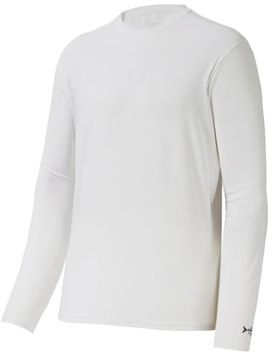 Bassdash Camiseta de Pesca de Manga Larga para Hombre, Mezcla de algodón Ultra Suave UPF 50+, protección Solar UV, Camiseta de Rendimiento Informal