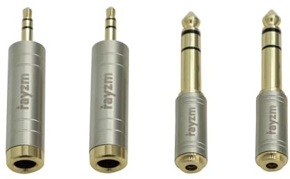 Rayzm 6,35mm Stecker auf 3,5mm Buchse TRS Stereo Klinkenstecker Adapter, 3,5mm Stecker auf 6,35mm Buchse Aux Audio Jack Connector Konverter Anschluss für Kopfhörer/Gitarre/Klavier(4er-Pack)