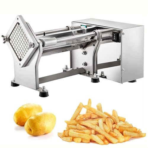 Tagliapasta Elettrico Commerciale for Patate Fritte, Tagliapatate Tagliaverdure con 3 Lame in Acciaio Inossidabile 6mm 9mm 13mm Tagliatrice Rapida for Frutta for Patate, Carote, Cetrioli