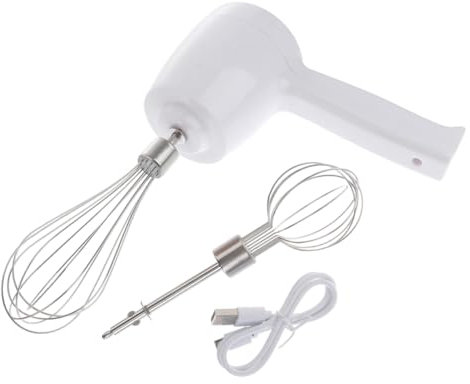 Garneck Batteur Électrique Sans Fil Rechargeable À Main Batteur À Double Blanc Réglable