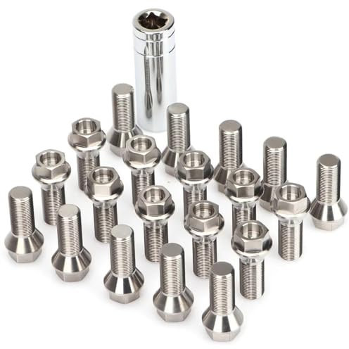 WTIXCRQ Radbolzen Radschraube Kompatibel Mit F20 F21 F30 F35 F80 F34 F31 F82 F10 F18 F12 20 Stück Auto-Radschrauben Muttern Stehbolzen M14 X 1,25 Radnabe Reifenschraube Bolzen