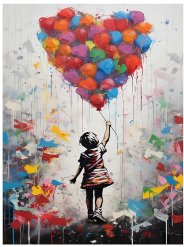 Ballong målning efter siffror vuxen ballong färg med siffror vuxen gör-det-själv handmålad oljemålning för hem dekoration gåva 40 x 50 cm