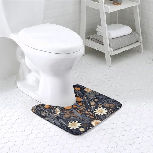 NTVOWPZO WC-Teppiche verziert mit Sternen, U-förmiger Badezimmerteppich, rutschfest, extra weich und saugfähig, Kontur-Badematte, schnell trocknend, Badteppiche für Badezimmerboden