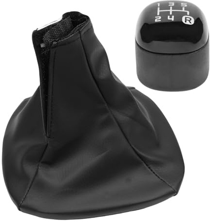 Konuooer Kit Cuffia Leva Cambio Manuale +Pomello nero a 5 marce compatibile con Panda X58L dal 2012 502942700 Pomelli del Cambio Manopola