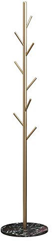 Garderobenständer aus Messing mit 8 Haken, Baum-Design, Marmorsockel, freistehend, für Mäntel, Hüte, Schals, Kleidung