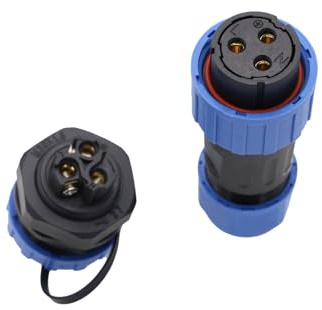 TY20 - Connettore a vite 2-7 pin con dado posteriore/flangia/attracco/connettori quadrati per cavo (montaggio inverso dado posteriore, 3 pin 25A)