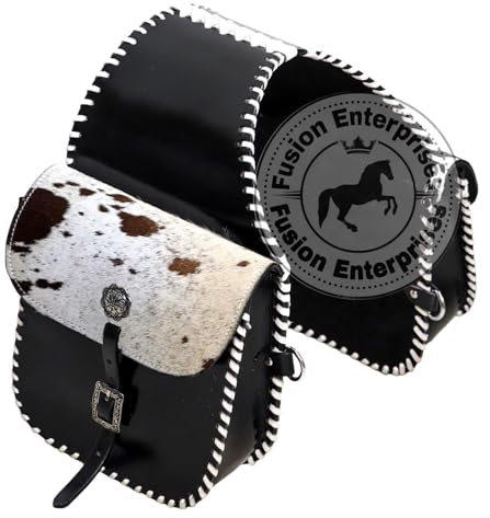 EQUIEMPRESS Satteltasche aus echtem Rindsleder für Western Trails, mit Schnitzereien, Größe: 25,4 cm L x 25,4 cm B x 8,9 cm AZ-46