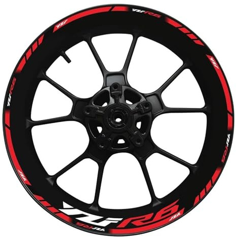 BYLKFC Reflektierend Motorrad-Radaufkleber Für Yamaha YZF R6 YZFR6 YZF-R6 Felgenaufkleber, Reflektierender Aufkleber, Radaufkleber, Radnabenaufkleber Felgenaufkleber(Farbe 3)