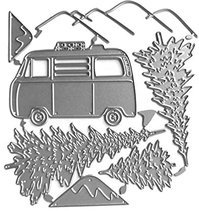 Auto- und Baum-Prägeschablone, Weihnachtsmotiv-Stanzformen für Kinder, Weihnachtskarten, Scrapbooking