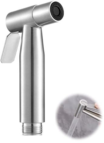 1 PCS Hand Held Toilet Bidet Sprayer, Portable Hand Held Bidet Spray for Toilet UK, Jet Spray for Toilets, Stainless Steel Faucet Sprayer Fixture for Personal Hygiene, Pet Bath, and Bathroom Cleaning