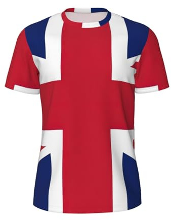 FSCEV UK Flag Men's Short-Sleeved Mesh T-Shirt Classic Quick-Drying Workout Running Essentials Black