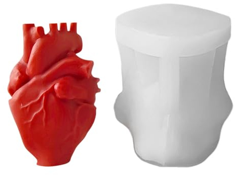 Stampo Per Candele - Stampo Anatomico Realistico Per Candele A Cuore Umano 3D,Accessorio Multiuso Per Creazioni In Cera Cemento Resina Dolci Sapone Cioccolato Cupcake