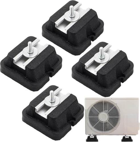Yulokdwi Almohadilla de Montaje en Suelo para Aire Acondicionado | Bases para Acondicionador de Aire sin Conductos - Juego de 4 Piezas para Soporte de Instalación en Suelo de Compresor Exterior
