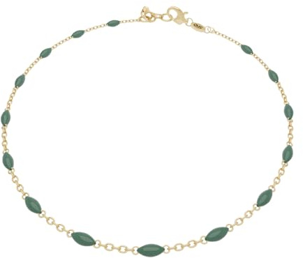 Bracelet en or jaune 18 carats – 0.93 gr Or 750/1000– Design délicat émaillé gris-vert – Élégance raffinée – Garantie 5 ans – Salia Gold Paris