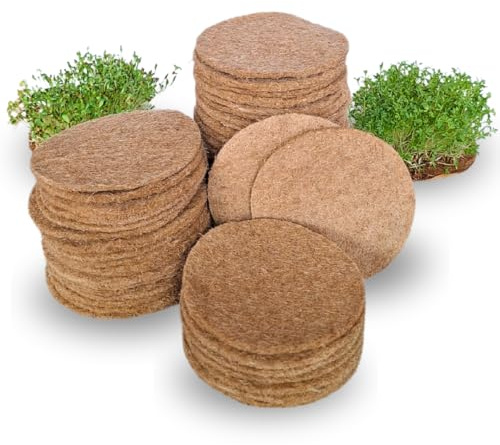 Green MaGeo Jutte Anzuchtmatte Microgreens, 45 Stück Anzuchtmatten mit 350g/m², 95x95x5mm, Anzuchtset für Kresse/Microgreens