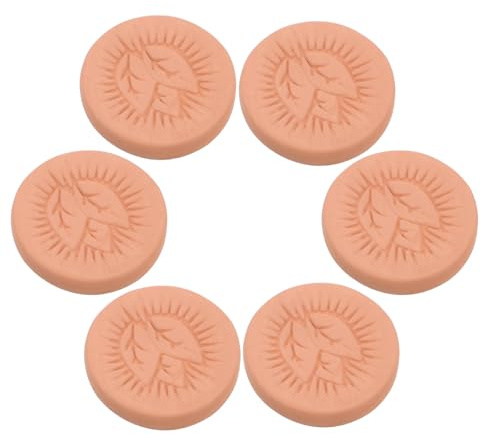 CIYODO Humidificateurs en Terre Cuite Feuille 6 Pcs 3,7 Cm Disque de Contrôle D'humidité Réutilisable pour Petites Caves à Cigares Hydratation et Conservation Optimale des